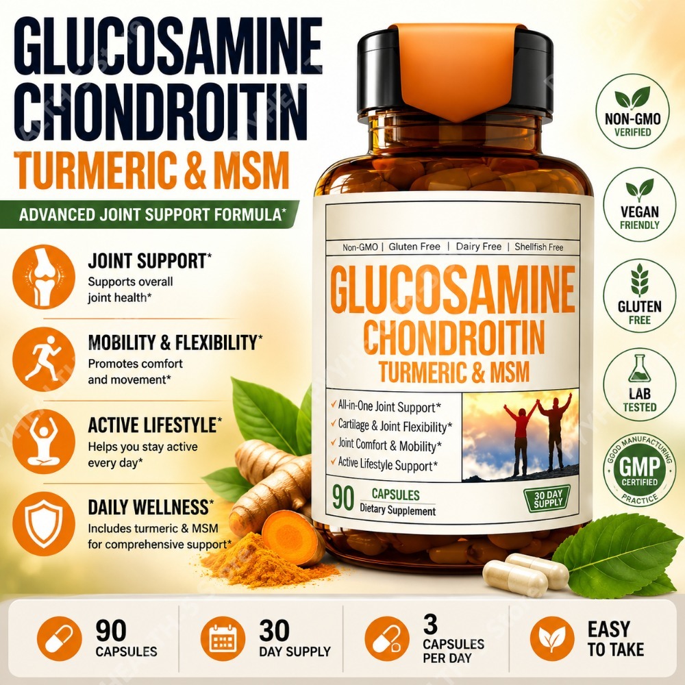 Glucosamine Chondroitin Joint - Kapsułki Glukozamina Chondroityna MSM z Kurkumą