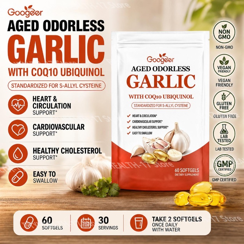 Coq10 Ubiquinol Softgel - Goodger Aged Odorless Garlic Softgels z