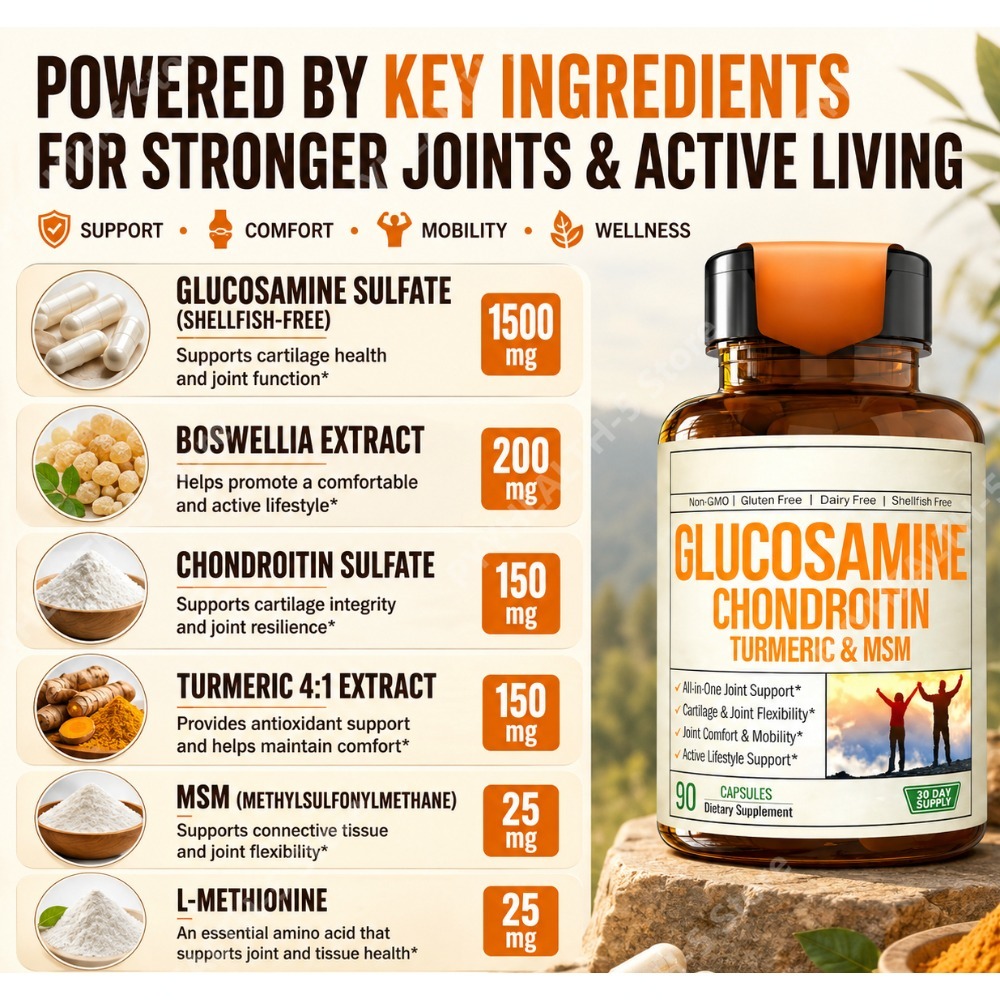 Kapsułki Glukozamina Chondroit – Glucosamine Chondroitin Joint recenzja i cena
